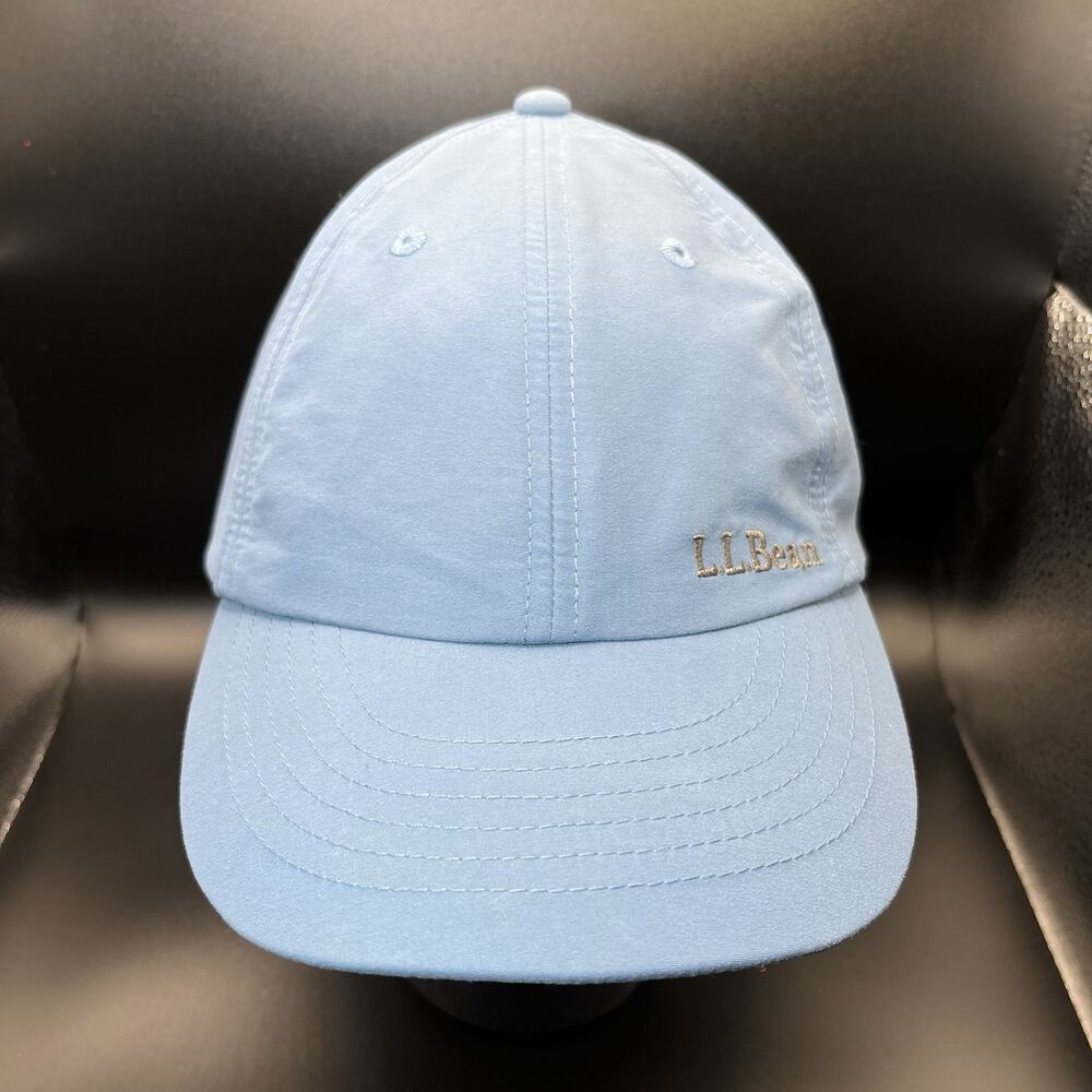 L.L.Bean Pathfinder Slate Blue No Fly Zone LED Lighted Hat Green/White Light EUC